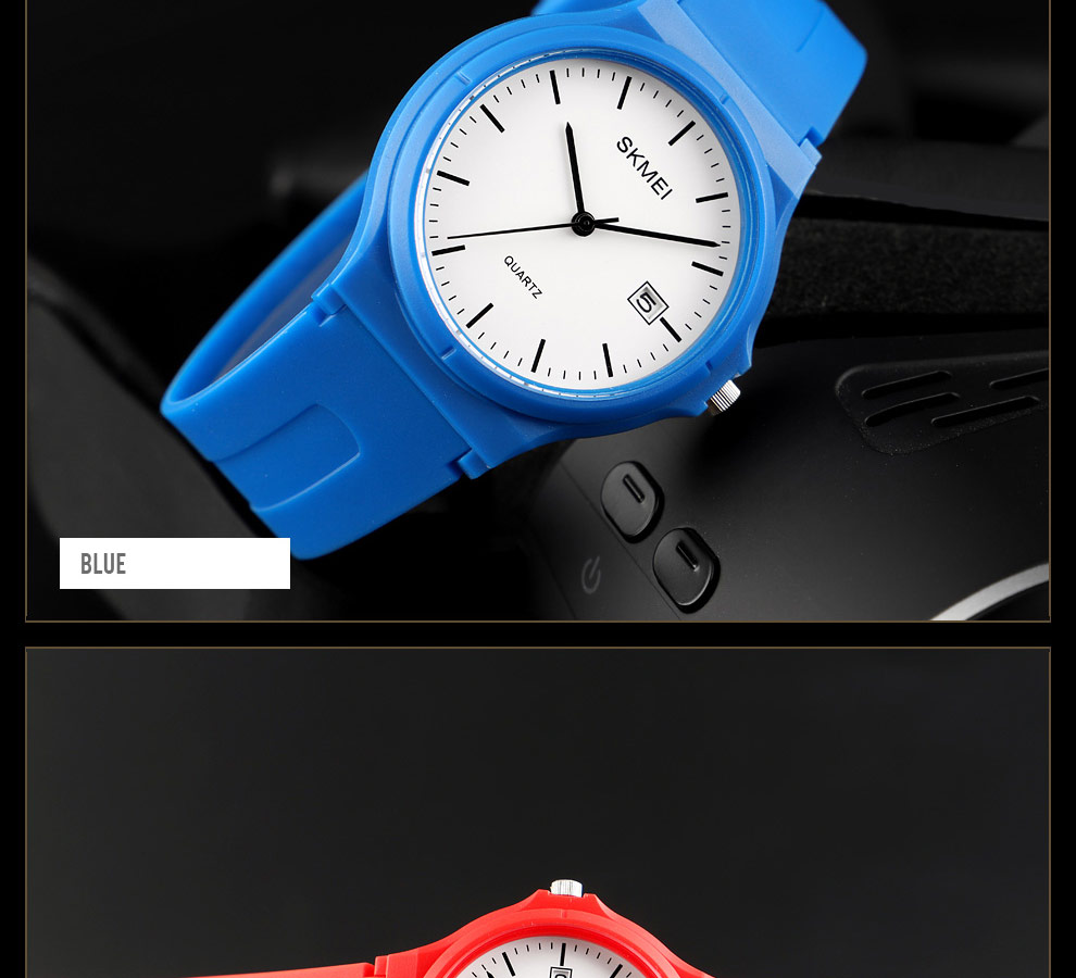 SKMEI Ladies Casual Sports Couple PU Strap Calendar Women Top Luxury Wristwatch Lady Large Dial Relogio Feminino 1449