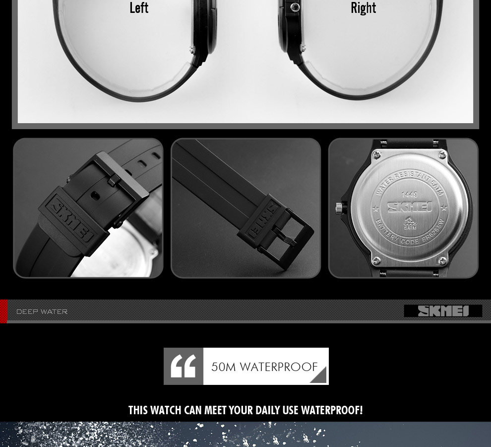 SKMEI Ladies Casual Sports Couple PU Strap Calendar Women Top Luxury Wristwatch Lady Large Dial Relogio Feminino 1449