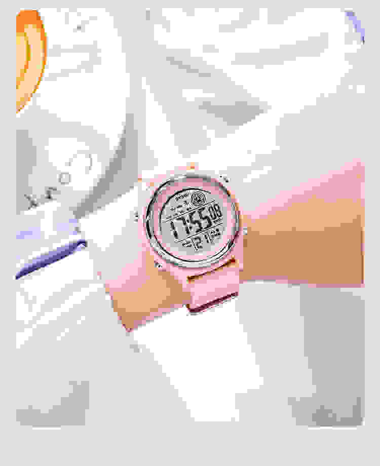 SKMEI Fashion Back Light Display Countdown Digital Watches Women Stopwatch Lady Wristwatch 50M Waterproof Shockproof reloj mujer