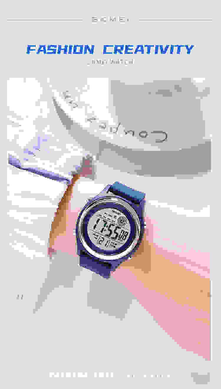 SKMEI Fashion Back Light Display Countdown Digital Watches Women Stopwatch Lady Wristwatch 50M Waterproof Shockproof reloj mujer