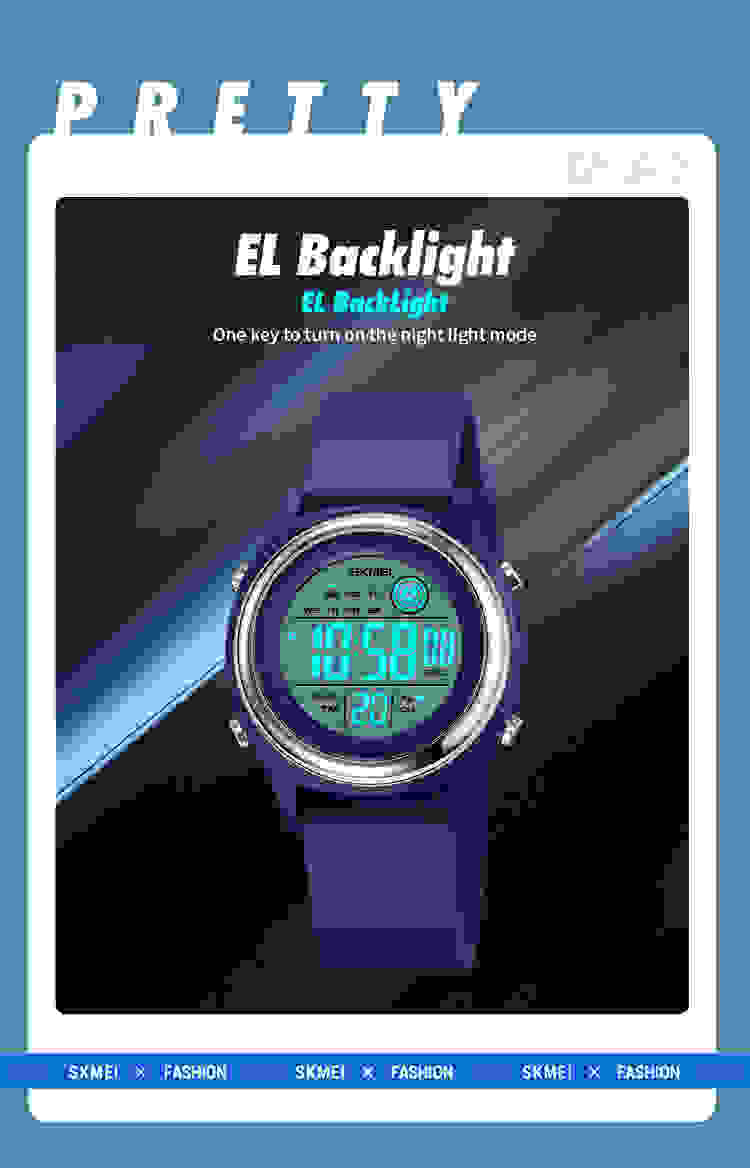 SKMEI Fashion Back Light Display Countdown Digital Watches Women Stopwatch Lady Wristwatch 50M Waterproof Shockproof reloj mujer
