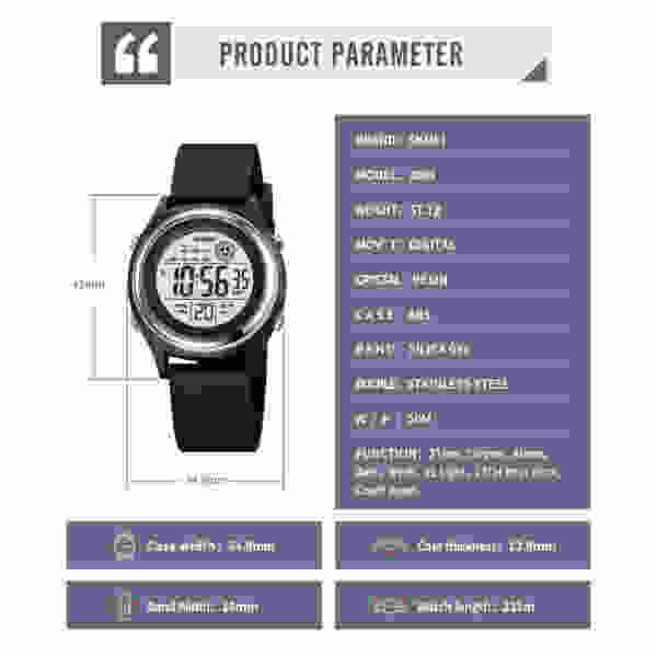 SKMEI 2094 Back Light Display Countdown Digital Watch 50M Waterproof - Image 6