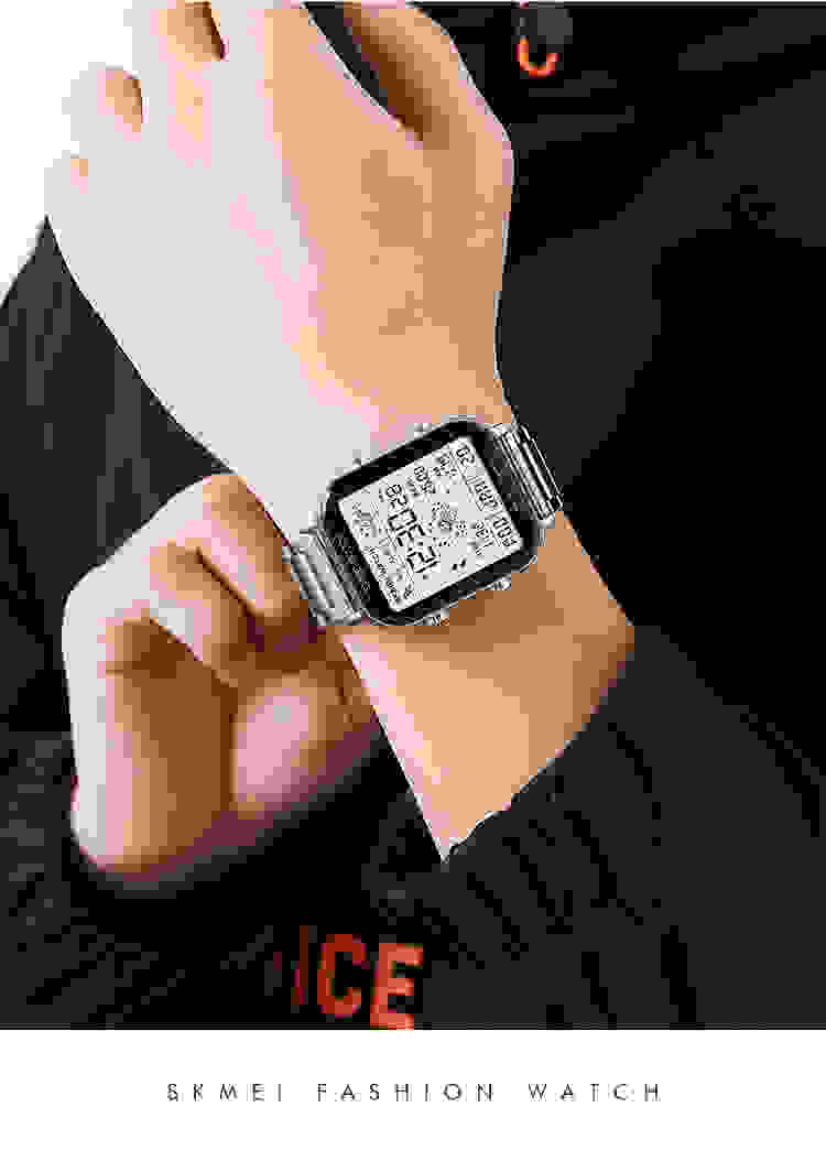 SKMEI Fashion Sport Pedometer Calorie Calculation Digital Watches Men Stopwatch Countdown Wristwatch Calendar Clock reloj hombre