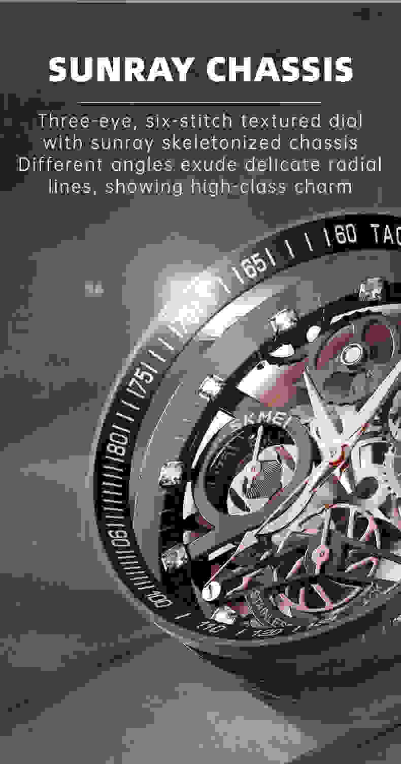 SKMEI New Luxury Stainless Steel Chronograph Wristwatch Mens Japan Quartz movement Calendar Watches Waterproof Relogio Masculino