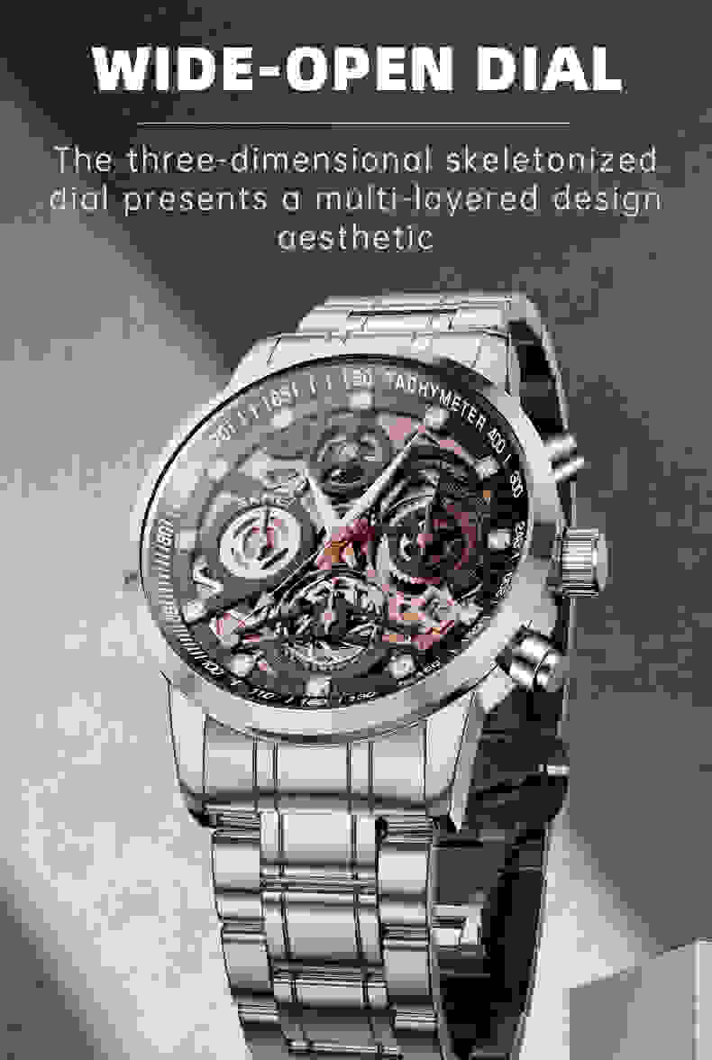 SKMEI New Luxury Stainless Steel Chronograph Wristwatch Mens Japan Quartz movement Calendar Watches Waterproof Relogio Masculino