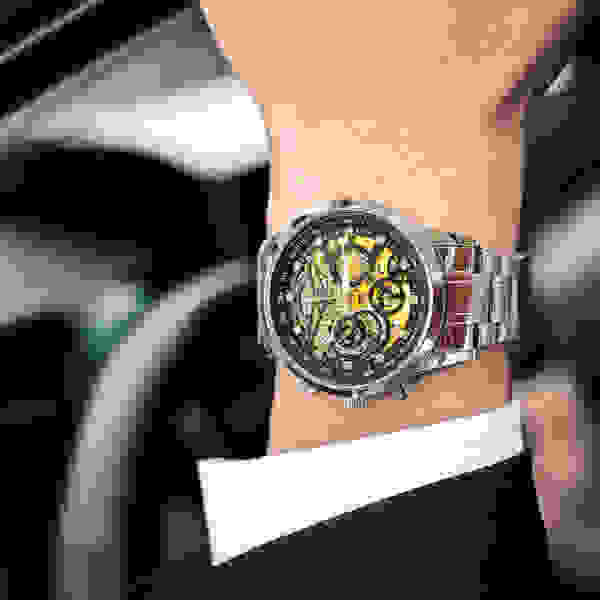SKMEI 7059 Stainless Steel Chronograph Wristwatch Mens Japan Quartz movement - Image 3