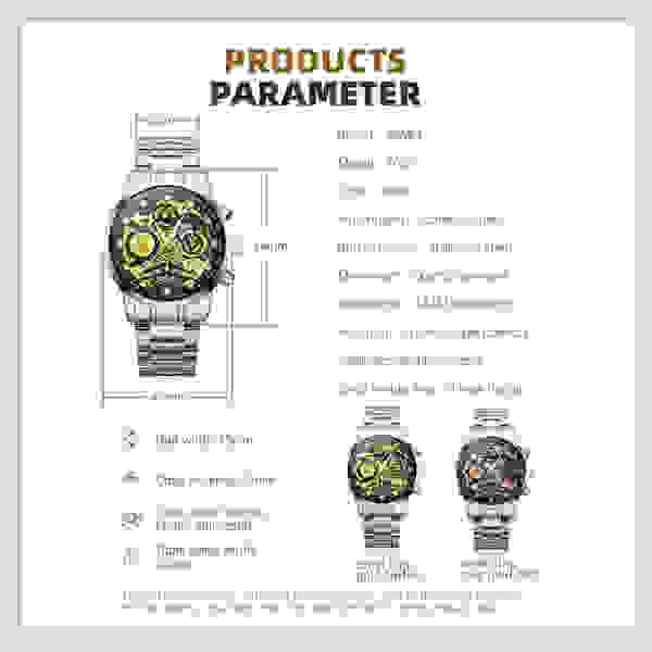 SKMEI 7059 Stainless Steel Chronograph Wristwatch Mens Japan Quartz movement - Image 6