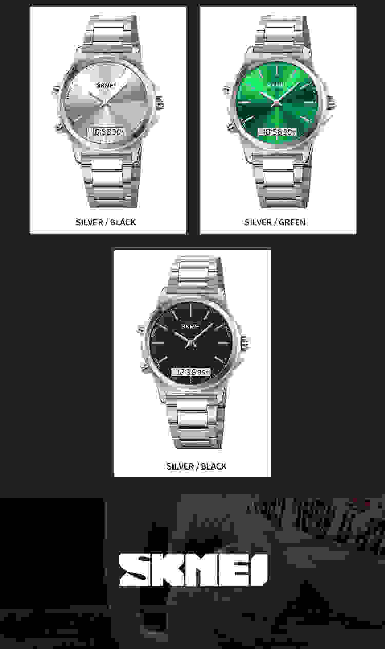 SKMEI Full Steel 3 Time Back Light Display Digital Chrono Sport Watches Mens Waterproof Alarm Wristwatches Clock reloj hombre