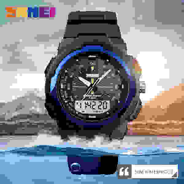 SKMEI 1454 Back Light Dual Time Display Outdoor Sports Watch - Image 3