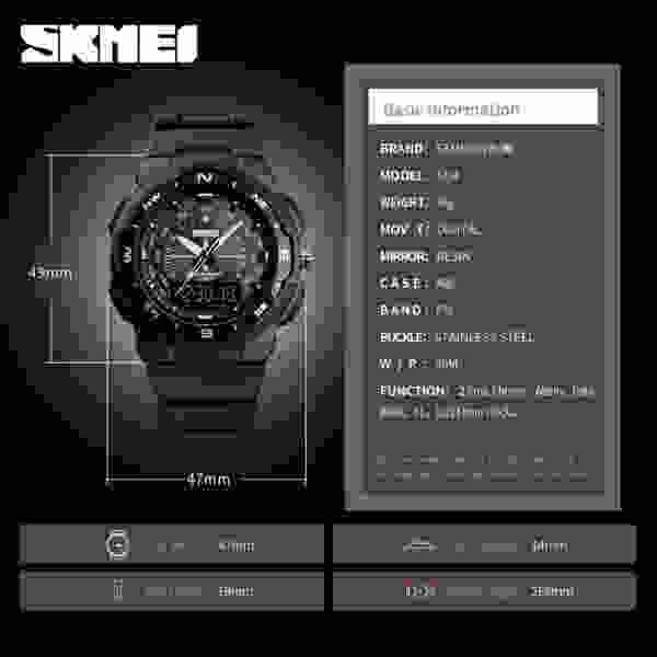 SKMEI 1454 Back Light Dual Time Display Outdoor Sports Watch - Image 6