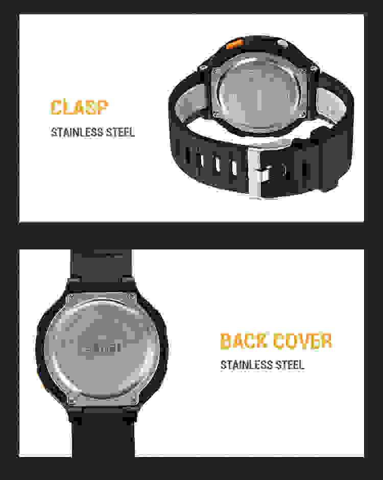 SKMEI Japan Digital movement LED Light Countdown Mens Sport Watches Fashion Camouflage 5Bar Waterproof Wristwatch Alarm Clock