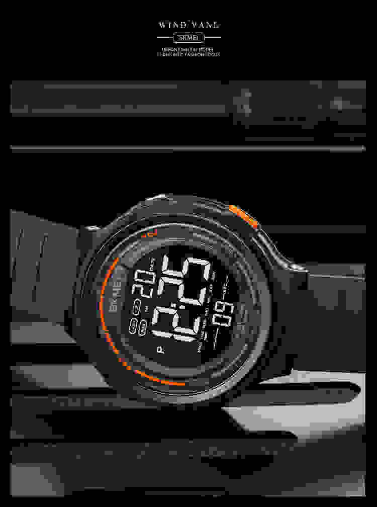 SKMEI Japan Digital movement LED Light Countdown Mens Sport Watches Fashion Camouflage 5Bar Waterproof Wristwatch Alarm Clock