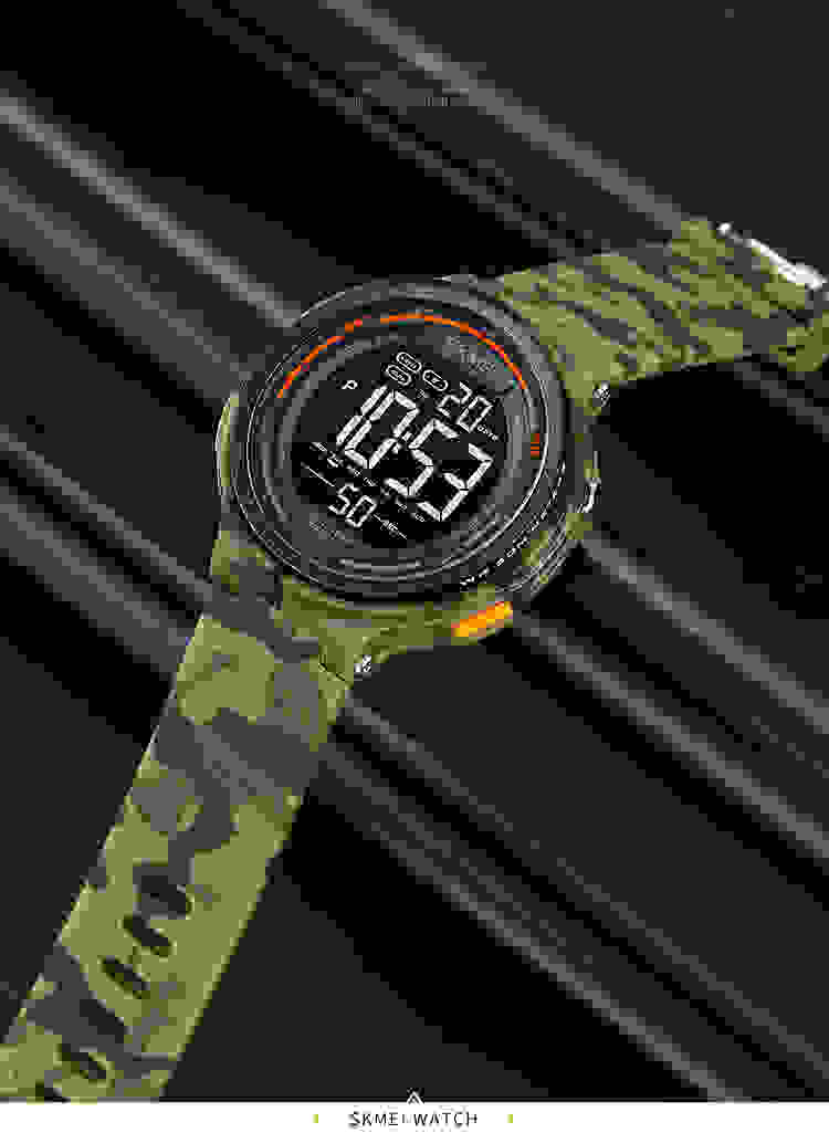 SKMEI Japan Digital movement LED Light Countdown Mens Sport Watches Fashion Camouflage 5Bar Waterproof Wristwatch Alarm Clock
