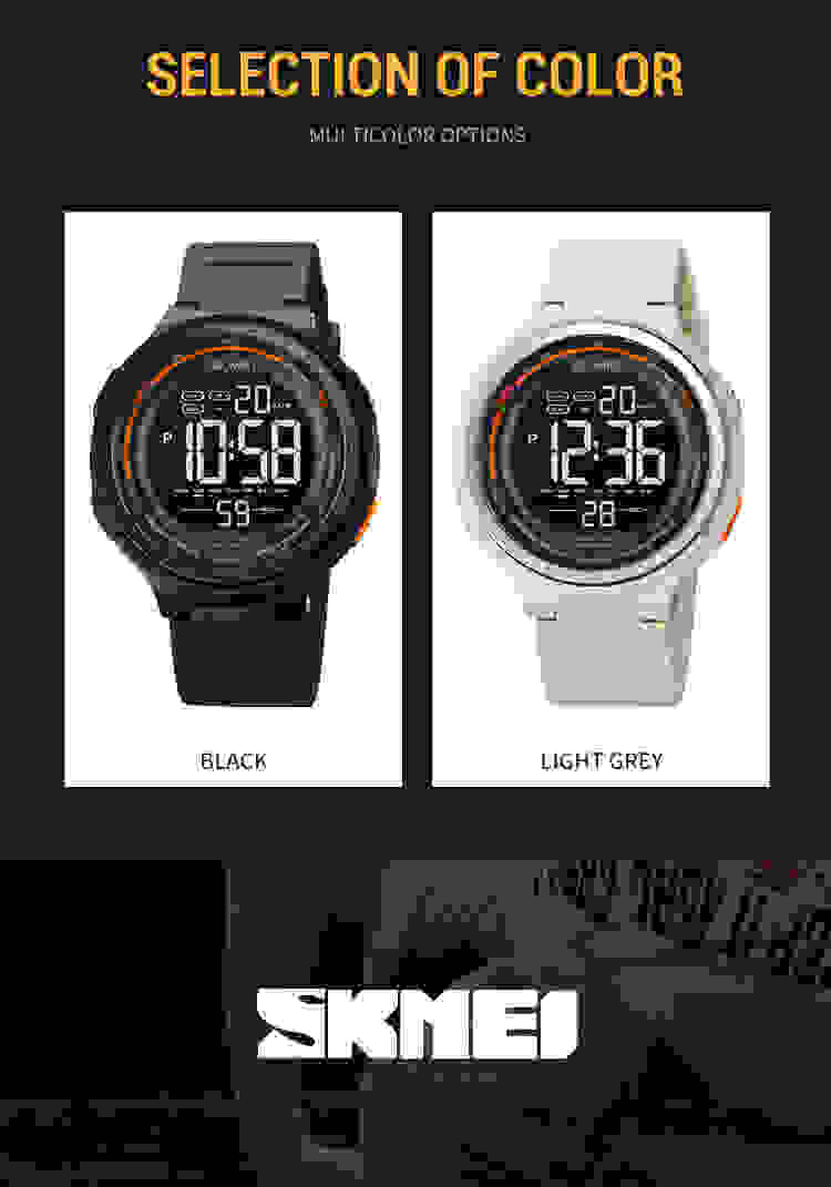 SKMEI Japan Digital movement LED Light Countdown Mens Sport Watches Fashion Camouflage 5Bar Waterproof Wristwatch Alarm Clock