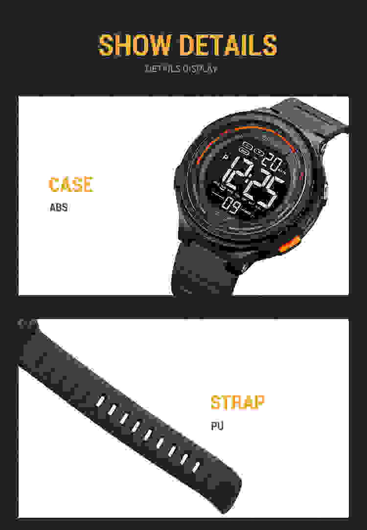 SKMEI Japan Digital movement LED Light Countdown Mens Sport Watches Fashion Camouflage 5Bar Waterproof Wristwatch Alarm Clock