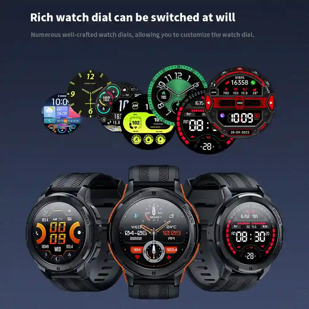 SKMEI Full Touch AMOLED Hours Display Bluetooth Call Digital Sport Watches Mens Pedometer Countdown Clock Waterproof Wristwatch