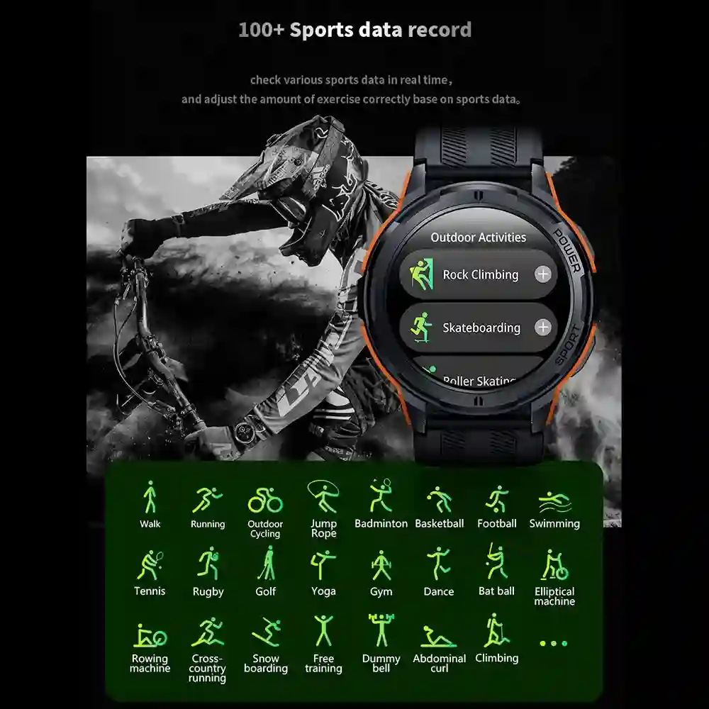 SKMEI Full Touch AMOLED Hours Display Bluetooth Call Digital Sport Watches Mens Pedometer Countdown Clock Waterproof Wristwatch