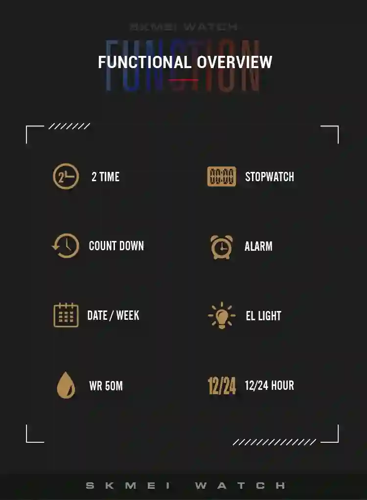 SKMEI Top Brand Back Light Dightal Countdown Sport Watches Mens Fashion 5Bar Waterproof Stopwatch Wristwatch Alarm montre homme