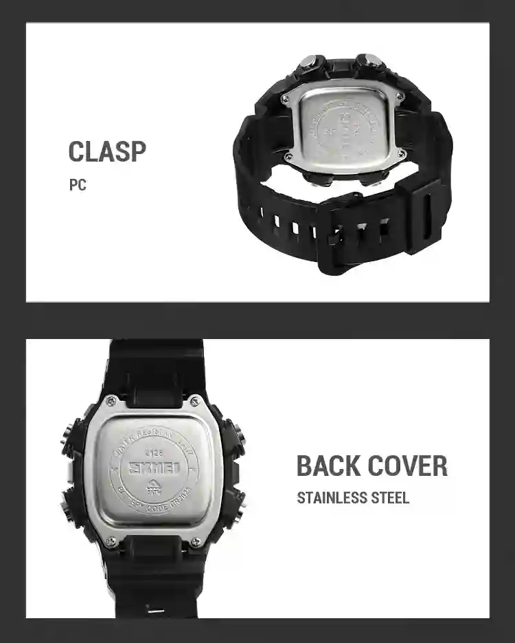 SKMEI Top Brand Back Light Dightal Countdown Sport Watches Mens Fashion 5Bar Waterproof Stopwatch Wristwatch Alarm montre homme