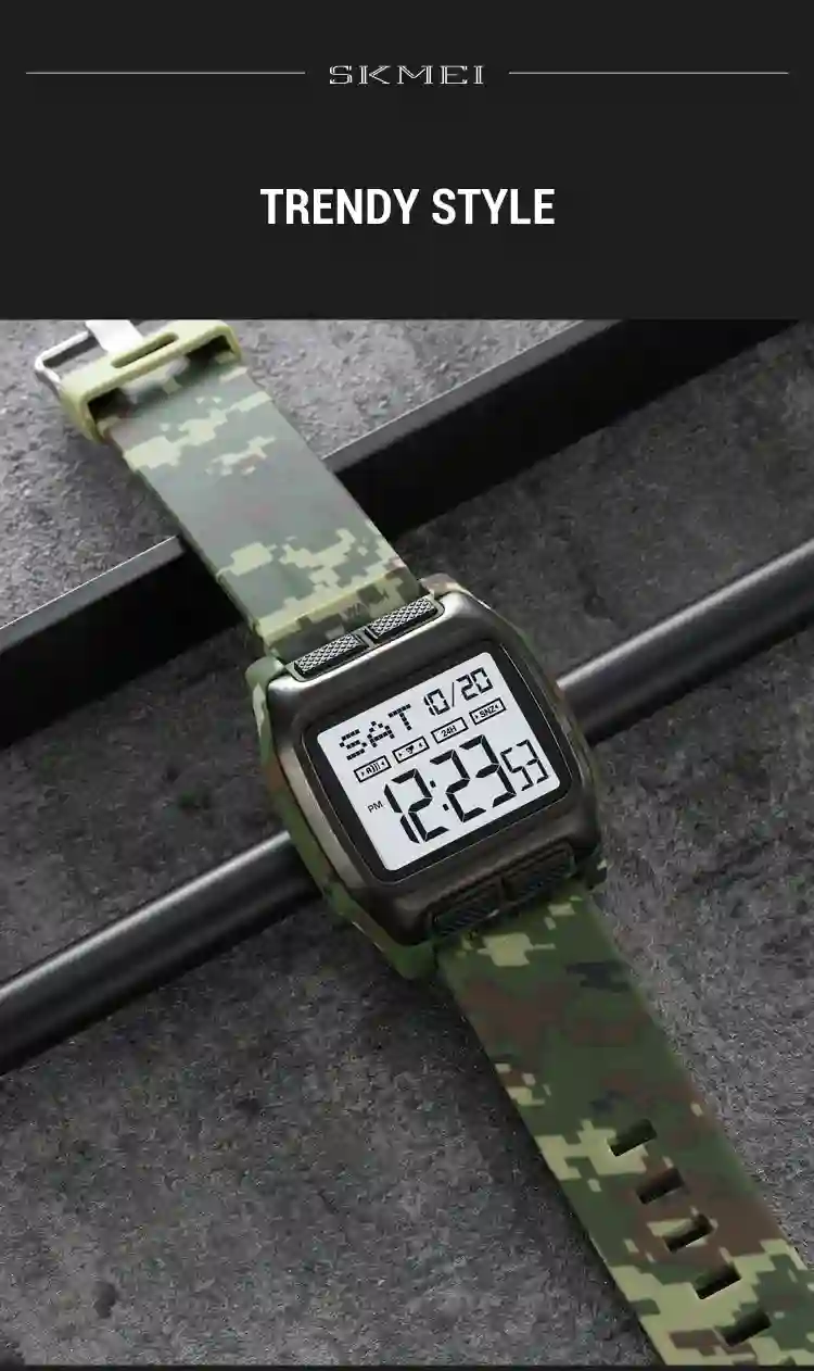 SKMEI Japan Digital movement Countdown Wristwatch For Mens 5Bar Waterproof back Light Display Chrono Watches Clock reloj hombre