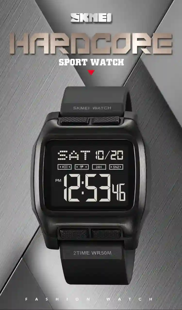 SKMEI Japan Digital movement Countdown Wristwatch For Mens 5Bar Waterproof back Light Display Chrono Watches Clock reloj hombre