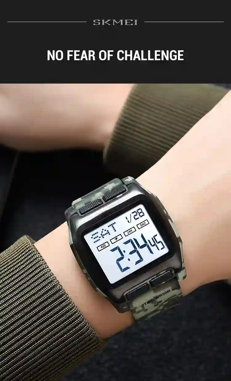 SKMEI Japan Digital movement Countdown Wristwatch For Mens 5Bar Waterproof back Light Display Chrono Watches Clock reloj hombre