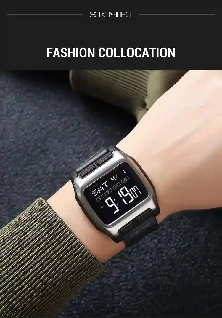 SKMEI Japan Digital movement Countdown Wristwatch For Mens 5Bar Waterproof back Light Display Chrono Watches Clock reloj hombre