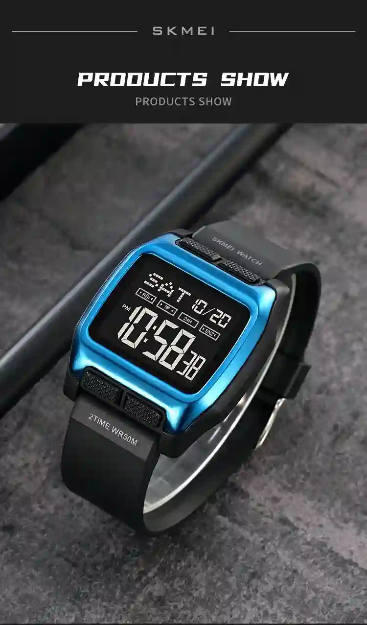 SKMEI Japan Digital movement Countdown Wristwatch For Mens 5Bar Waterproof back Light Display Chrono Watches Clock reloj hombre