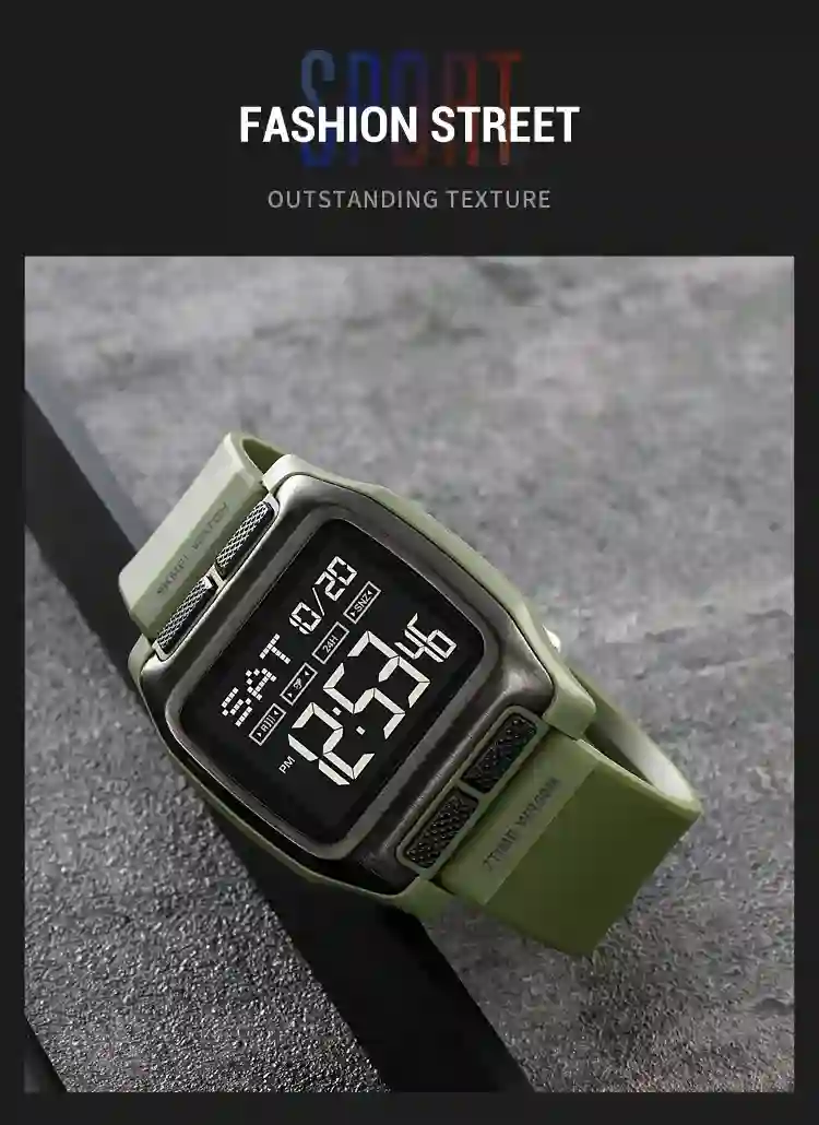 SKMEI Japan Digital movement Countdown Wristwatch For Mens 5Bar Waterproof back Light Display Chrono Watches Clock reloj hombre