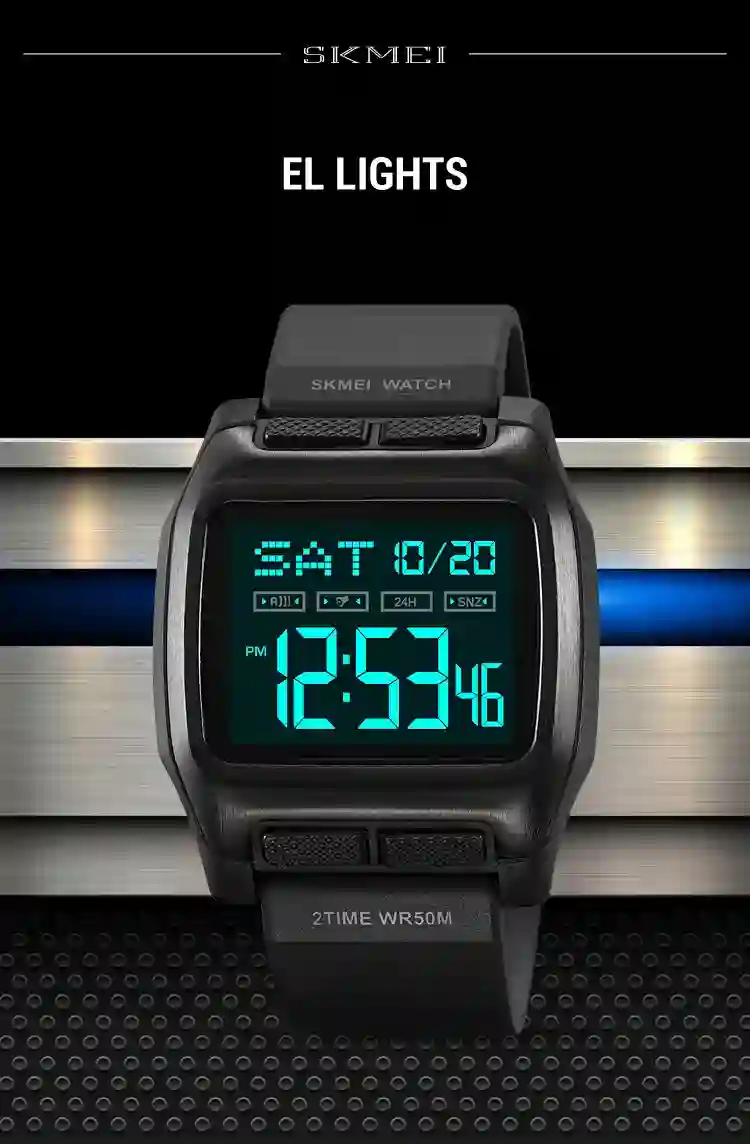 SKMEI Japan Digital movement Countdown Wristwatch For Mens 5Bar Waterproof back Light Display Chrono Watches Clock reloj hombre