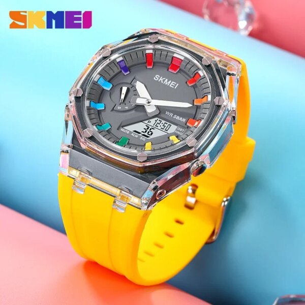 SKMEI 2100 Outdoor Men Digital Watch Colourful LED Display Watch - Image 4