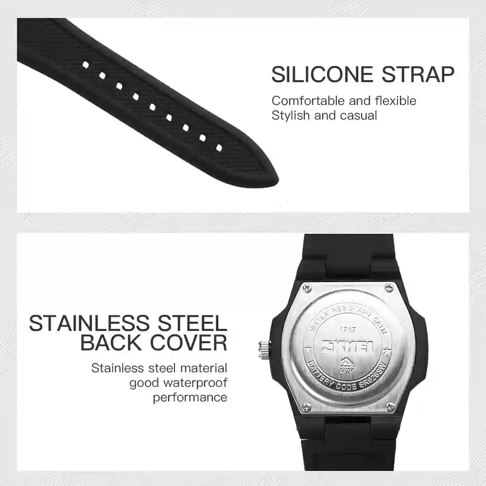 SKMEI 1717 Casual Waterproof Men Women Quartz Watch Fashion Sport Mens Wristwatches Date Calendar Girl Man Clock reloj hombre