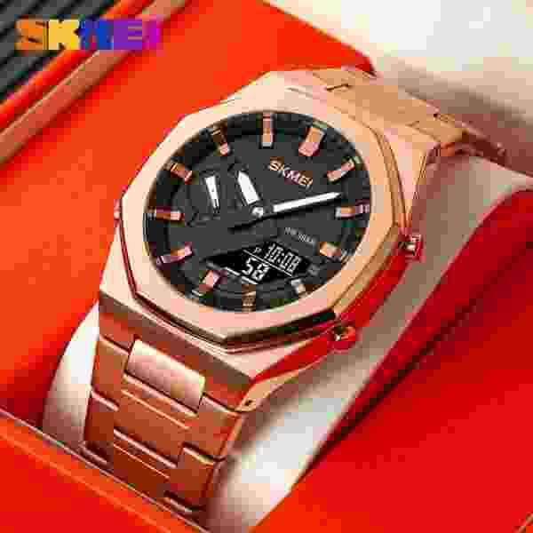 SKMEI 1816 Quartz Business Watch Men Digital Dual Time Display Waterproof - Image 5