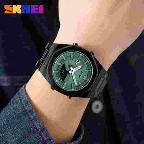 SKMEI 1816 Quartz Business Watch Men Digital Dual Time Display Waterproof - Image 2