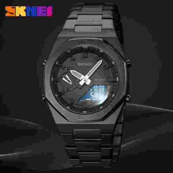 SKMEI 1816 Quartz Business Watch Men Digital Dual Time Display Waterproof - Image 3