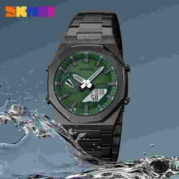 SKMEI 1816 Quartz Business Watch Men Digital Dual Time Display Waterproof - Image 4