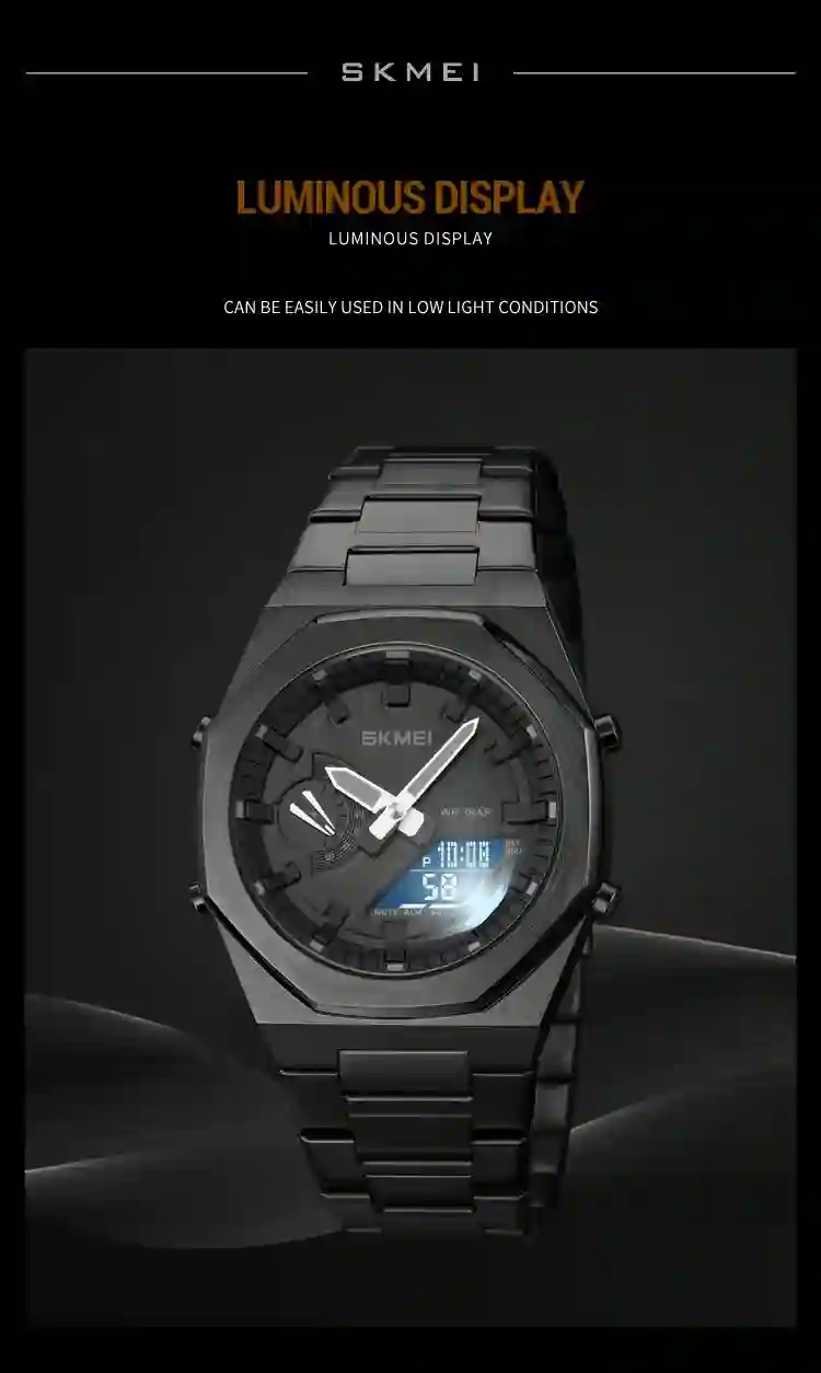 SKMEI 1816 Quartz Business Watch Men Digital Dual Time Display Waterproof Men's Clock Sport Wrist Male Watches Reloj Hombre