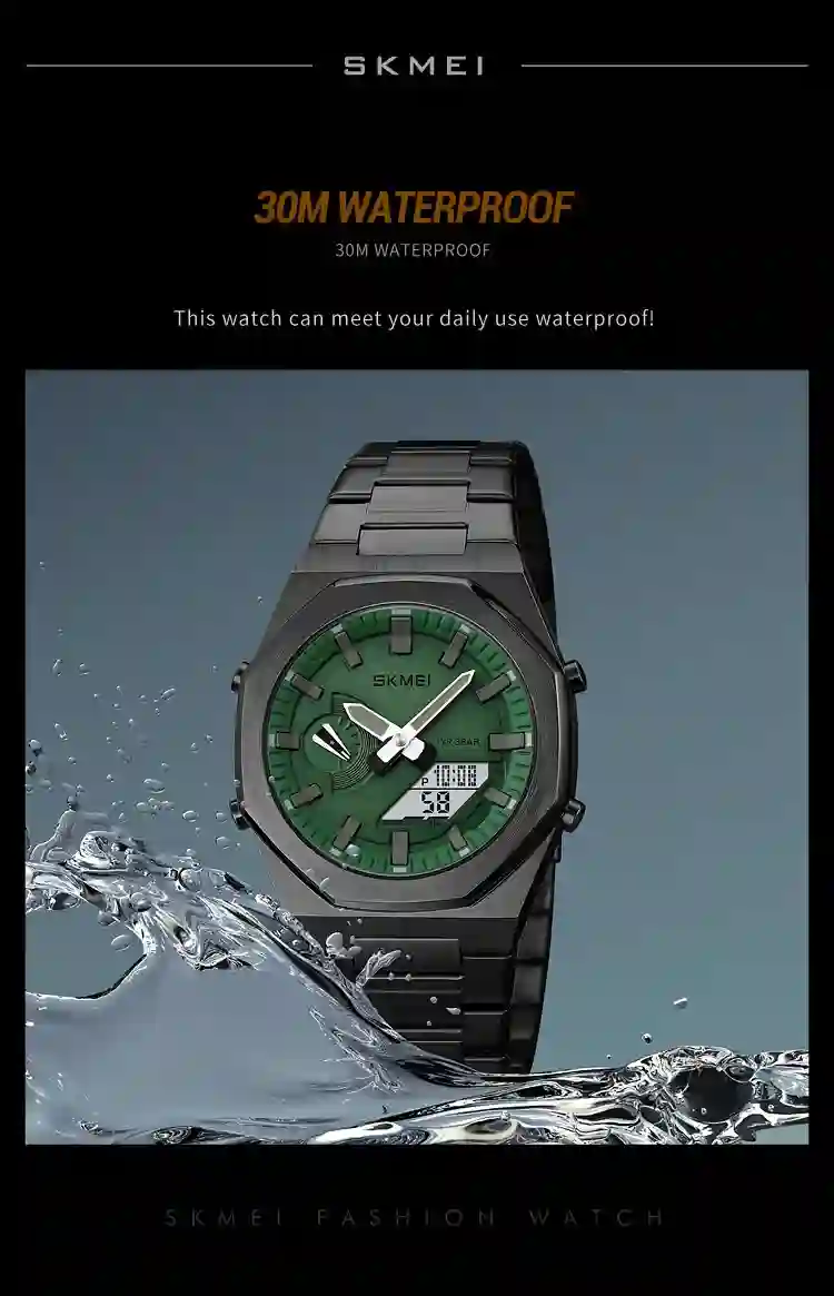 SKMEI 1816 Quartz Business Watch Men Digital Dual Time Display Waterproof Men's Clock Sport Wrist Male Watches Reloj Hombre