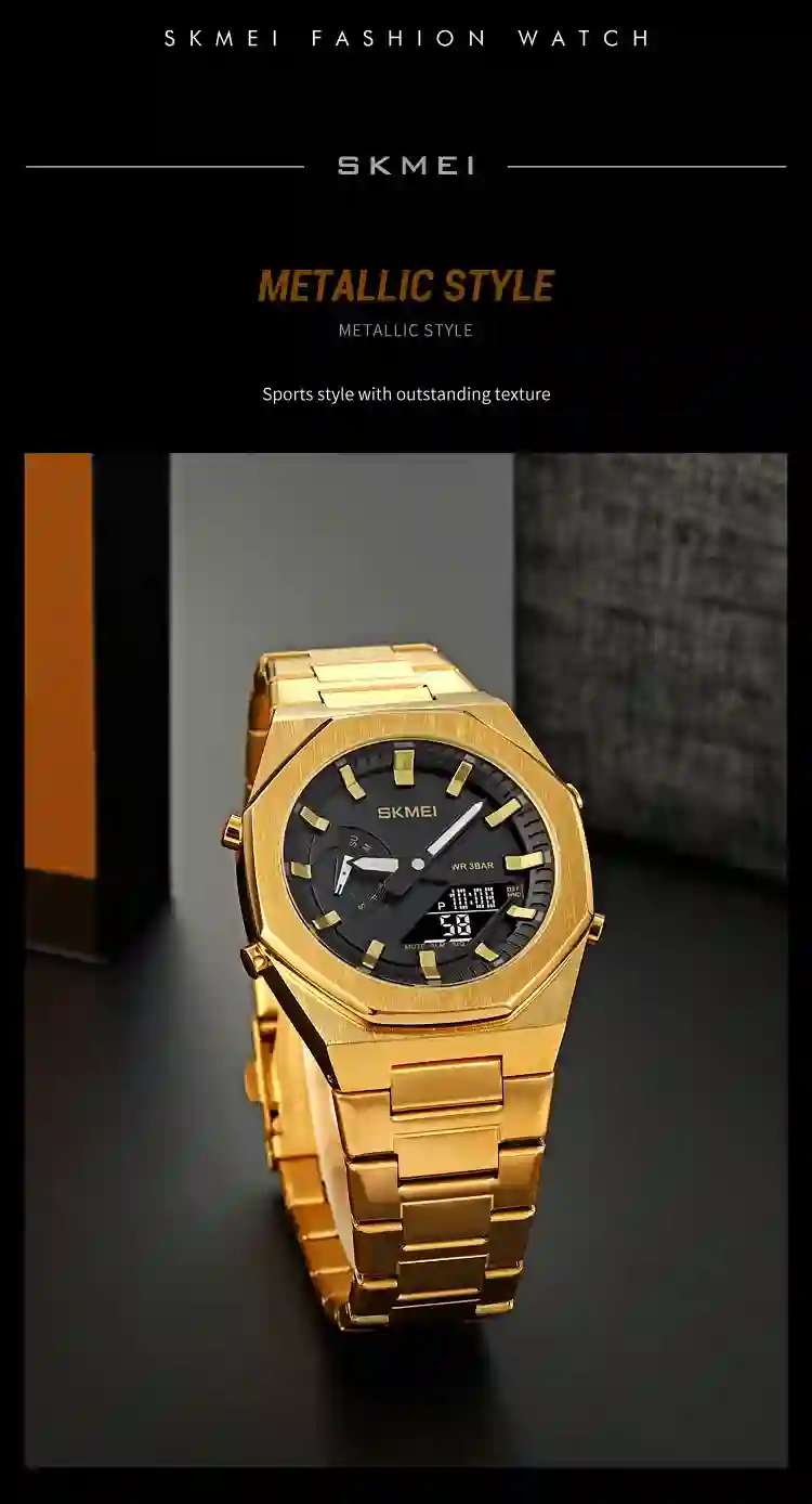 SKMEI 1816 Quartz Business Watch Men Digital Dual Time Display Waterproof Men's Clock Sport Wrist Male Watches Reloj Hombre