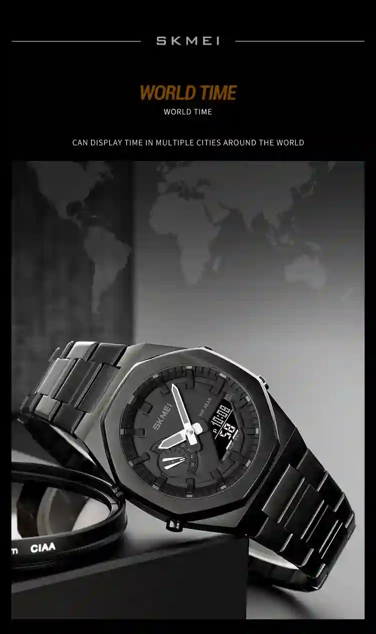 SKMEI 1816 Quartz Business Watch Men Digital Dual Time Display Waterproof Men's Clock Sport Wrist Male Watches Reloj Hombre