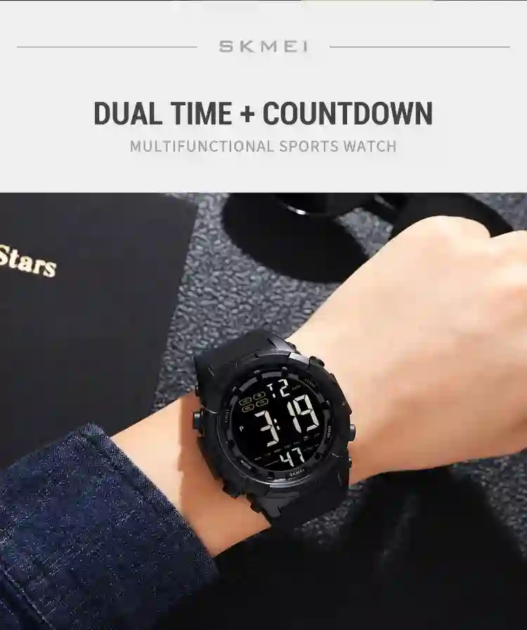 SKMEI 1845 Outdoor Military Sports Digital Mens Watches Countdown Waterproof Electronic Wristwatches Men Clock Relogio Masculino