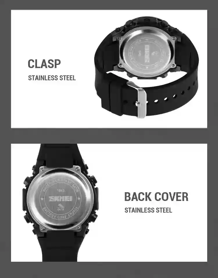 SKMEI 1845 Outdoor Military Sports Digital Mens Watches Countdown Waterproof Electronic Wristwatches Men Clock Relogio Masculino