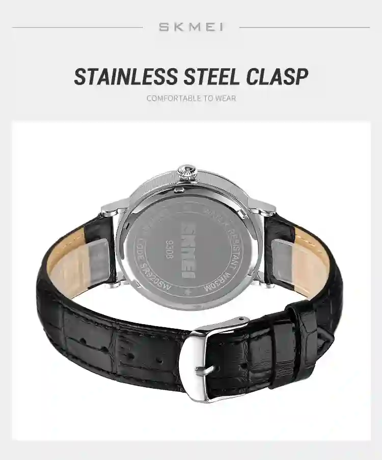 SKMEI 9308 Men Quartz Watch Hour Markers Sun Moon Stars Date Calendar Waterproof Men's Wrist Watches Male Clock reloj hombre2061