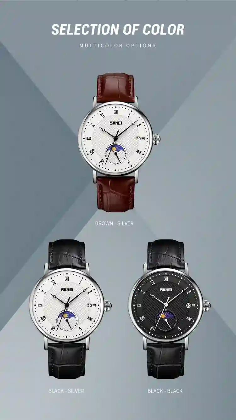 SKMEI 9308 Men Quartz Watch Hour Markers Sun Moon Stars Date Calendar Waterproof Men's Wrist Watches Male Clock reloj hombre2061