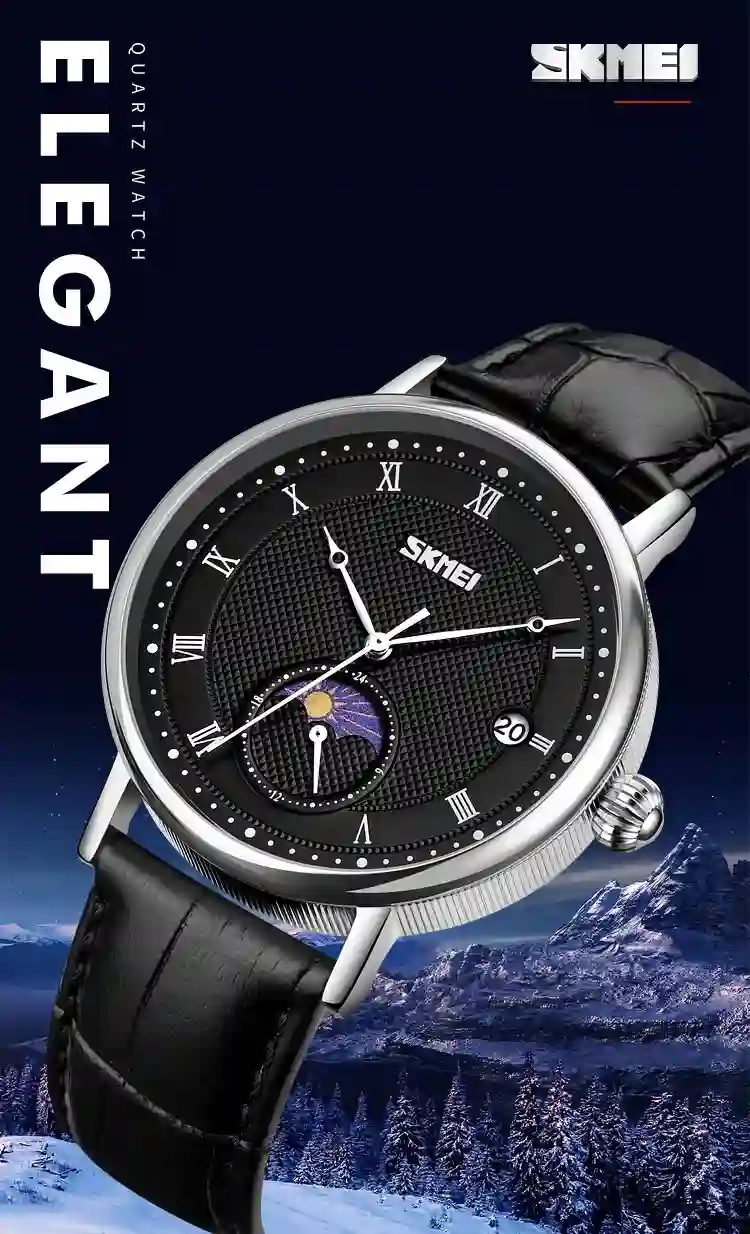 SKMEI 9308 Men Quartz Watch Hour Markers Sun Moon Stars Date Calendar Waterproof Men's Wrist Watches Male Clock reloj hombre2061