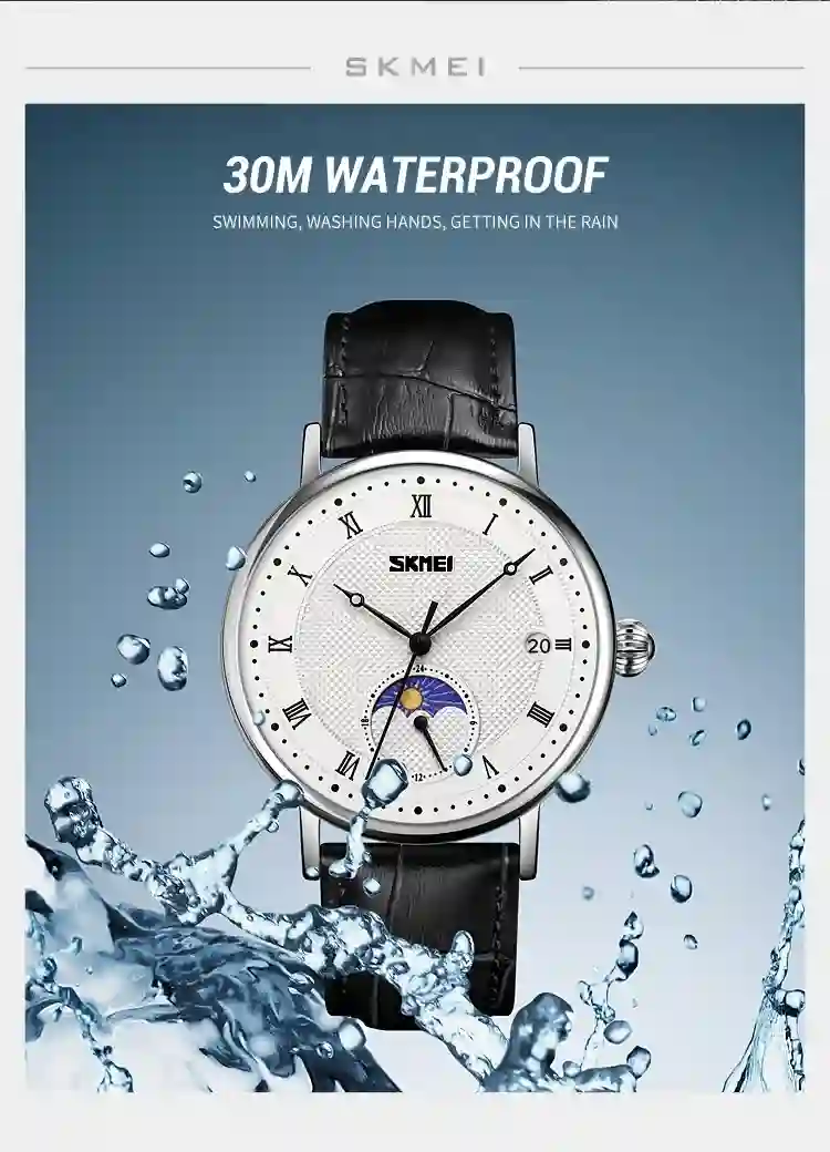 SKMEI 9308 Men Quartz Watch Hour Markers Sun Moon Stars Date Calendar Waterproof Men's Wrist Watches Male Clock reloj hombre2061