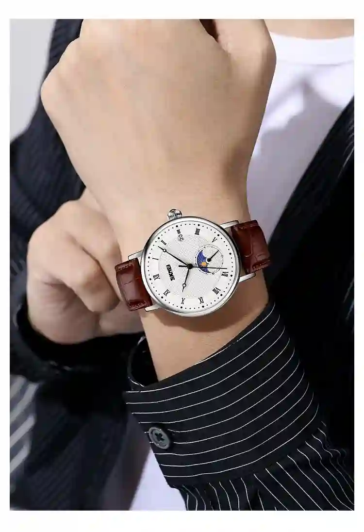 SKMEI 9308 Men Quartz Watch Hour Markers Sun Moon Stars Date Calendar Waterproof Men's Wrist Watches Male Clock reloj hombre2061