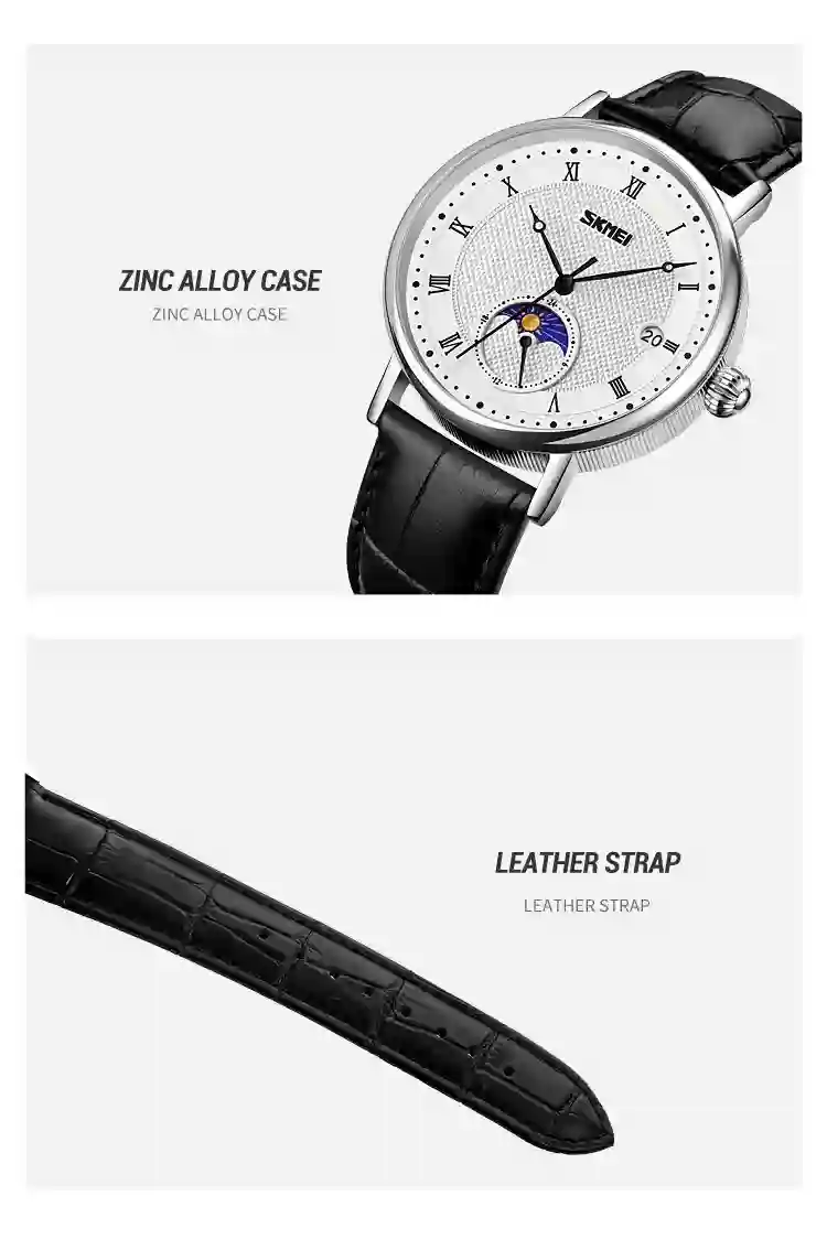 SKMEI 9308 Men Quartz Watch Hour Markers Sun Moon Stars Date Calendar Waterproof Men's Wrist Watches Male Clock reloj hombre2061
