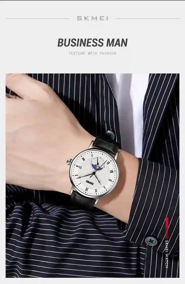 SKMEI 9308 Men Quartz Watch Hour Markers Sun Moon Stars Date Calendar Waterproof Men's Wrist Watches Male Clock reloj hombre2061