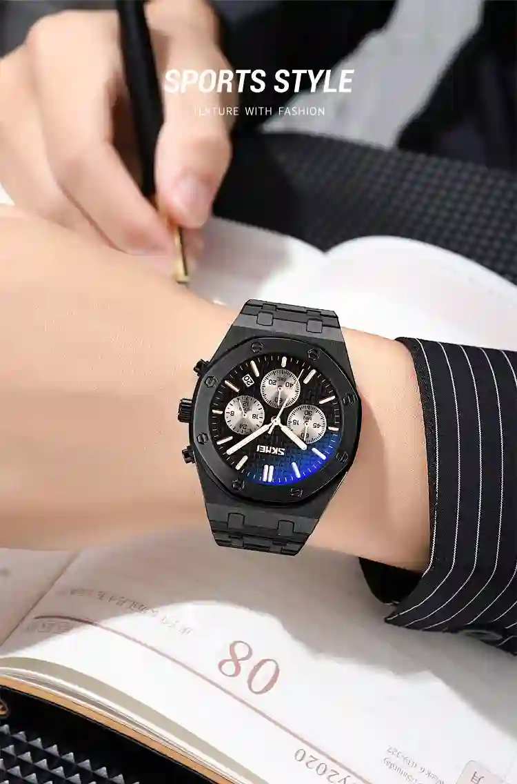 SKMEI 9296 Luxury Business Quartz Men's Watch Stainless Steel Calendar Waterproof Men Wrist watches Clock reloj hombre 9288